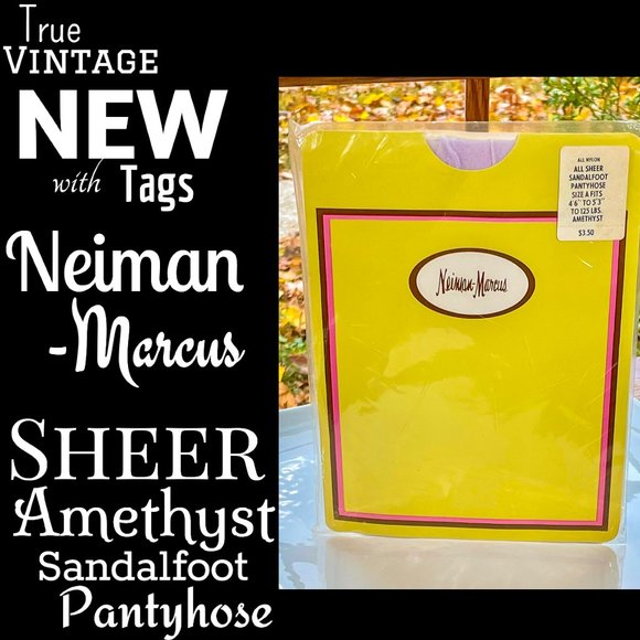 Neiman Marcus Accessories - ▪️NOS▪️VTG▪️NEIMAN MARCUS▪️Sheer Amethyst Purple Sandalfoot Nylon Pantyhose